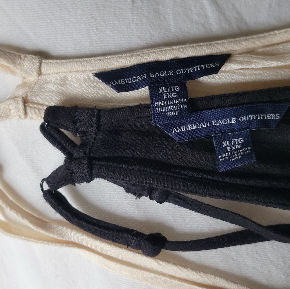 (2)American Eagle tank / camis...(1) Cream XL AND (1) Black XL...see all pics
